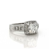 1.40 CT Antique Style Round Diamond Engagement Ring 